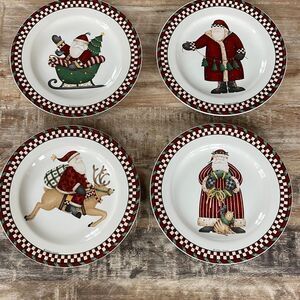 Debbie Mumm Santa’s Spirit set of 4 dessert salad plates